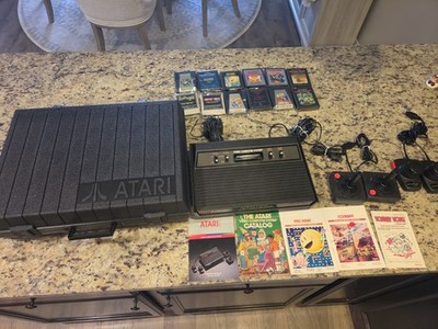 Atari 2600 Darth Vader Console Bundle Hard Case 12 Games Joysticks Paddles...