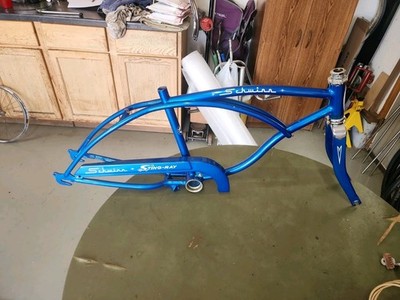 1998 ?? SCHWINN STINGRAY SKY BLUE FRAME FORK AND  CHAINGUARD NICE CHEAP L$$K