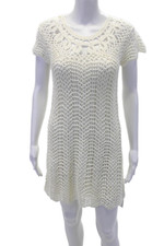 Show Me Your Mumu Womens Crochet The Day Away Tunic Dress White Size XS