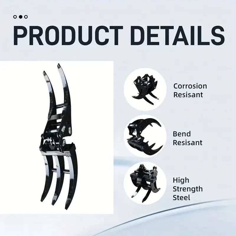 Acessórios para escavadeira de 1,8 tonelada para mini escavadeira garra de madeira 30 mm diâmetro de pino - Imagem 4 de 4