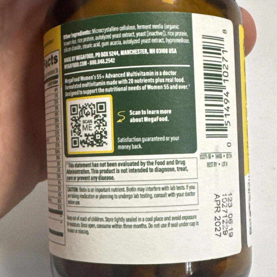 MegaFood Mujer 55+ Multivitamínico Avanzado 60 Tabs 04/2027 Sellado Foto 4 de 4