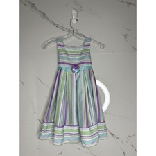 Sweet Heart Rose Girls Sz 5 Spring Summer Flower Girl Dress Easter Pastel EUC