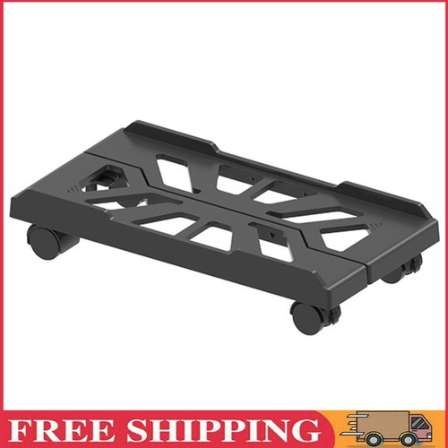 Mobile Computer Tower Stand with 4 Caster Wheels Adjustable CPU Stand (Black )