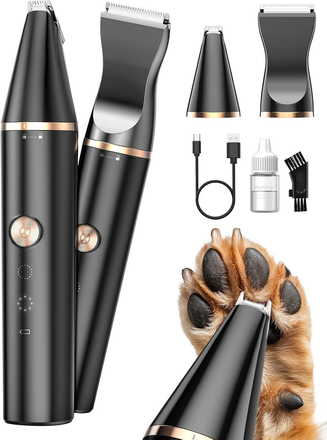 2 Speed Cat Clippers with Double Blades, Rechargeable Cordless Small Cat Paw Tri