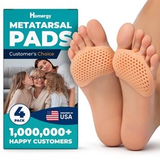 Homergy Metatarsal Foot Pads - Soft Gel Ball of 2 Pair Pack 1 , Beige