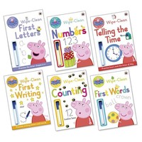 Peppa Pig Home Learning Wipe Clean Book Set Collection (6 books) Free Delivery