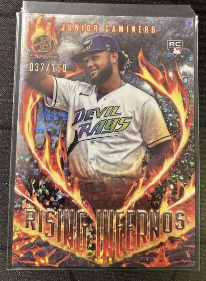 2024 Bowman Junior Caminero RI-6 RC Rising Infernos Mini-Diamond Refractor /150