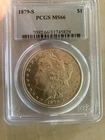 1879-S Morgan Silver Dollar. PCGS MS66. Key Date. Beautiful Blast White Gem!