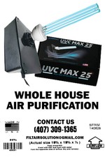 UVC Max 25 UV Light Sterilizer Whole House Air Purification System Black