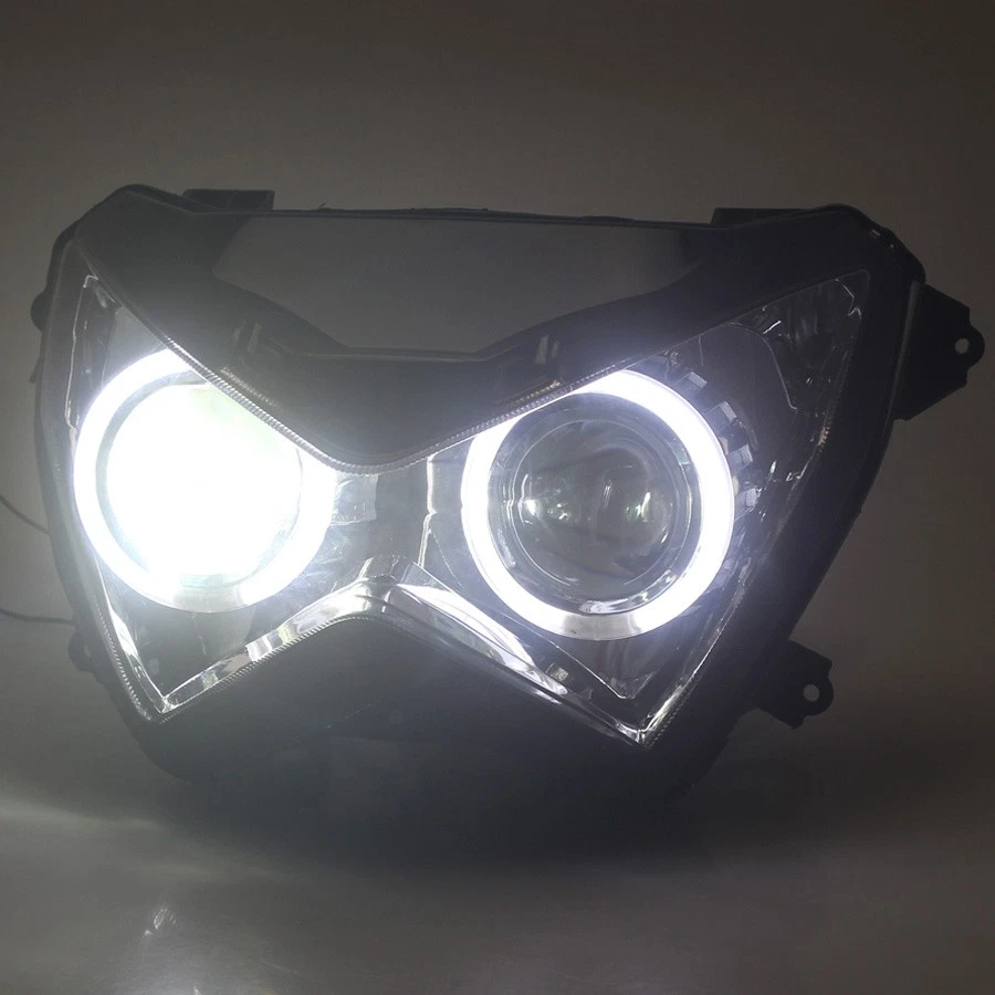 Headlight Assembly HID White Angel Red Devil For Kawasaki Z800 Z250 Z300 13-2016 - Imagem 4 de 4