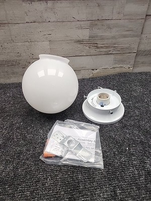Progress Lighting P3605-30 White 1-Light Flush Mount with White Glass