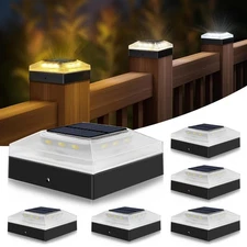 4x4'' Solar Post Cap Lights 3 Modes Dimmable Outdoor Garden Yard Deck Fence Lamp