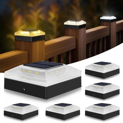 4x4'' Solar Post Cap Lights 3 Modes Dimmable Outdoor Garden Yard Deck Fence Lamp