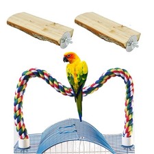 24 Inch Bird Rope Ladder Toy Natural Wood Perch For Parakeet Budgie Tool
