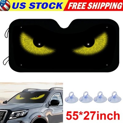Yellow Eyes Car Front Windshield Sun Shade For Toyota Shield UV Block Cover -USA