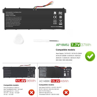 Replace Battery For Acer Aspire 3 A314-31 A315-21 A315-31 AP16M5J KT.00205.004