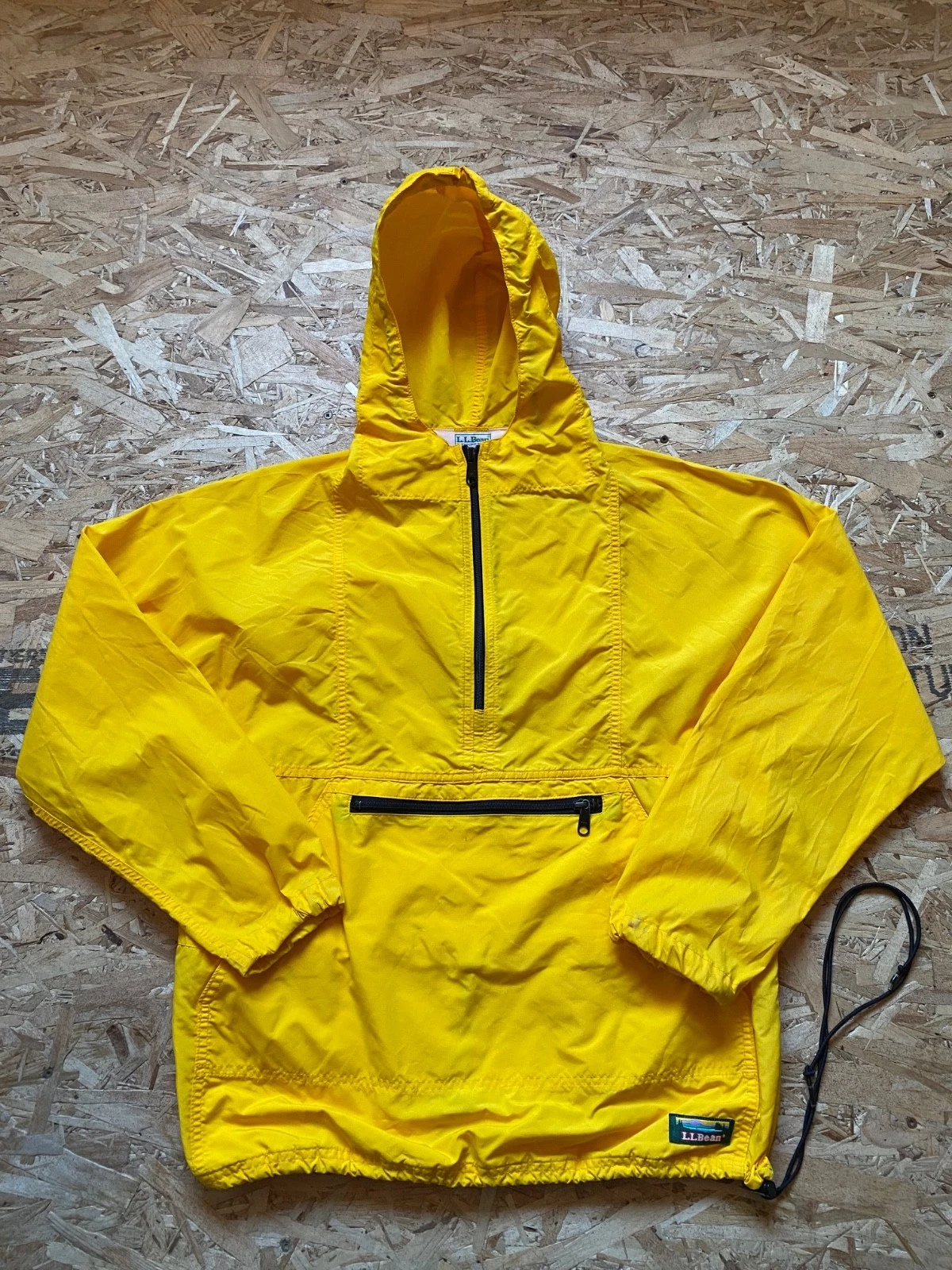 Yellow Vintage L.L Bean Windbreaker jacket Adjustable waist 1/4 zip M Women's