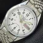REFURBISHED SEIKO 5 AUTOMATIC 6309A VINTAGE JAPAN MENS WHITE WATCH a441649-g