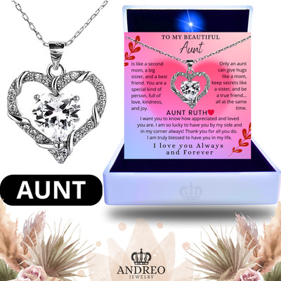 Knot Heart Aunt CUSTOM Necklace Birthday Day Gifts Ideas for Auntie
