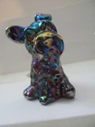 Fenton Glass Iridescent / Carnival Cobalt Blue Scottie Dog