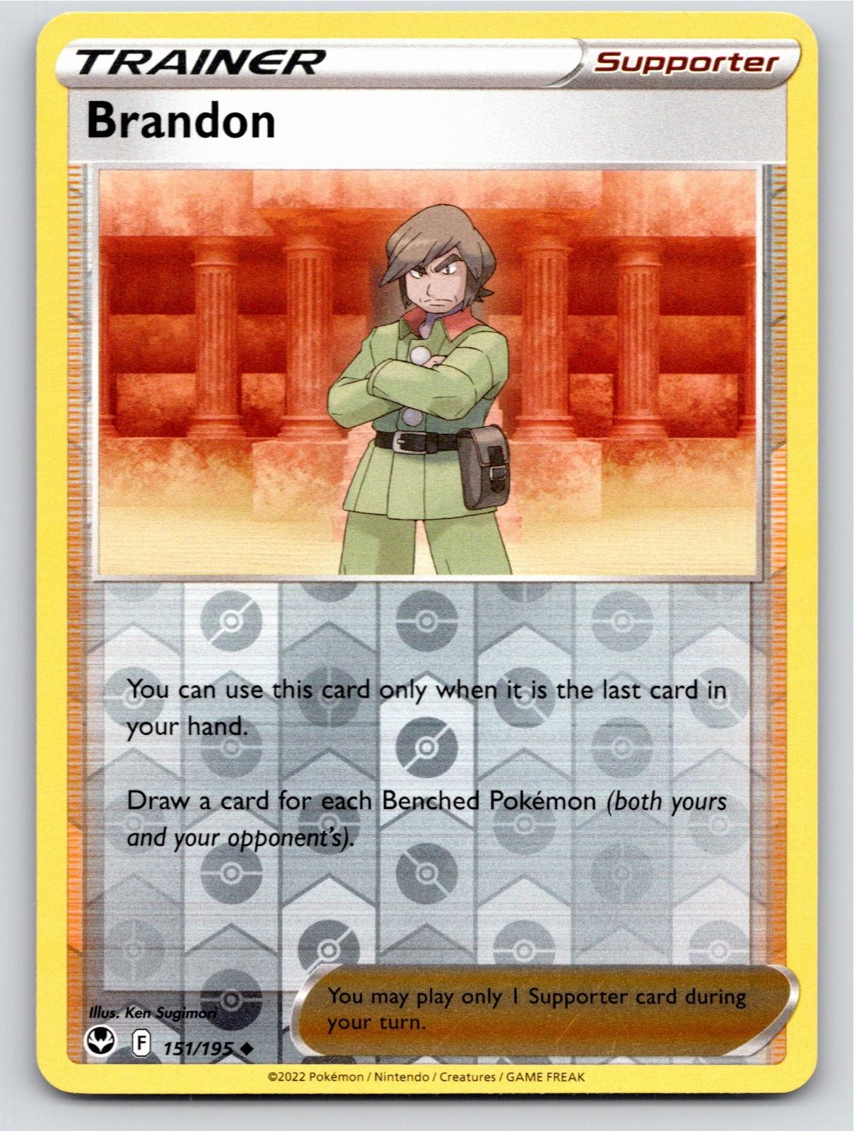 POKEMON BRANDON SILVER TEMPEST 151/195 REVERSE HOLO UNCOMMON NM A45420 FREE S&H