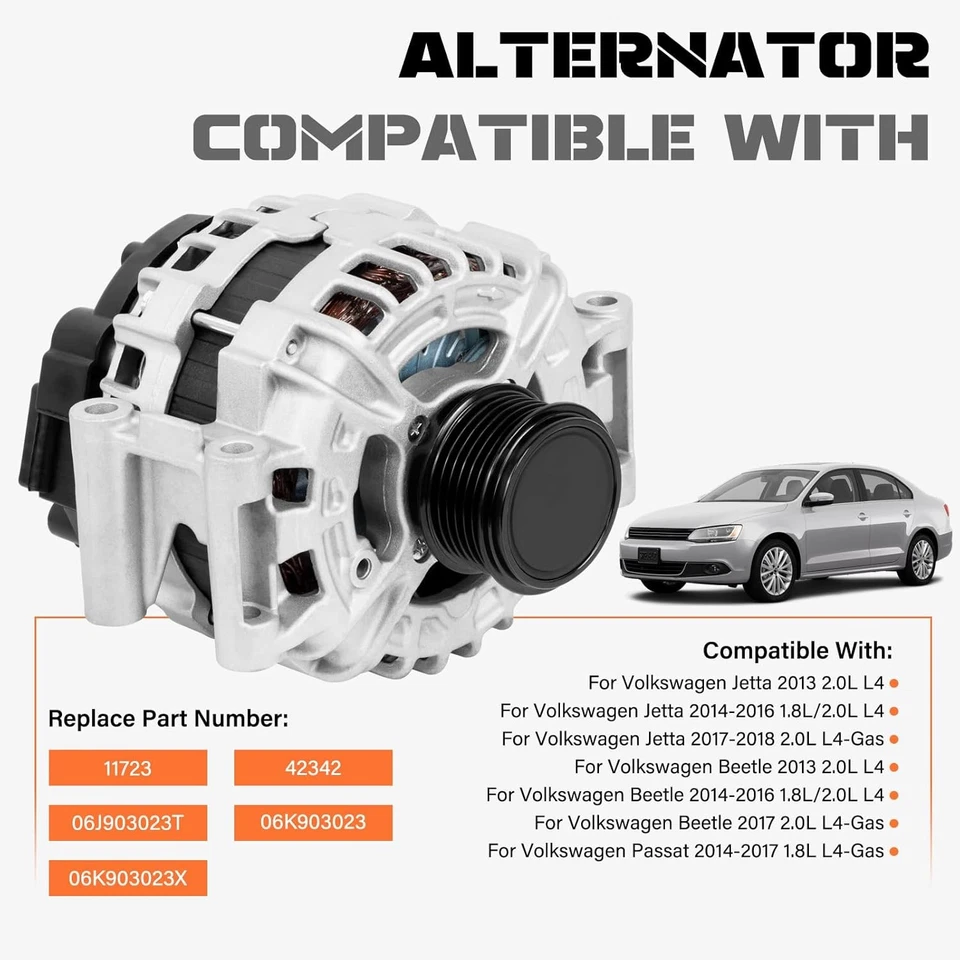 Alternador nuevo para Volkswagen Passat 2014-2017, Volkswagen Jetta 2013-2017 Foto 2 de 4