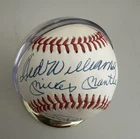 Baseball Signed By Micky Mantle, Ted Williams, Don Sutton And Jim Palmer, 1990.