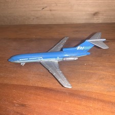 Vintage Lintoy Die Cast Braniff International BI Boeing Blue 727 Singapore
