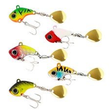 Gorvellin 5PCS Spinner Baits Fishing Lures Kit, Metal VIB Vibration Baits with T