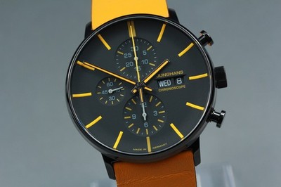 [mit Box] JUNGHANS Form A Chronoscope 27/4372.01 PVD AT Date Made in Germany Uhr