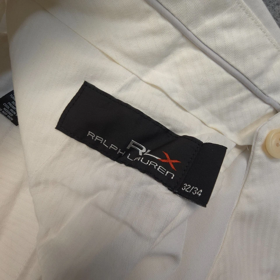 Ralph Lauren Pants Mens 32 White Chino Outdoor Straight cotton Golf Size 32x32 - image 3 of 4