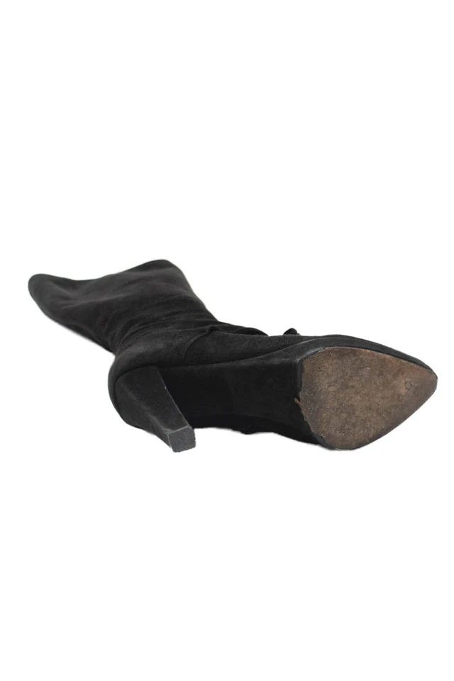 Donna Karan Collection Mujer Gamuza Punta Redonda Botas Hasta la Rodilla Negras Talla 7.5 Foto 4 de 4