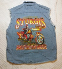 Bikers Edge Vintage Sturgis 69th Annual Denim Vest 2009 Large