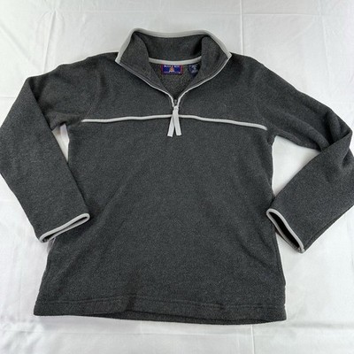 Vintage Bugle Boy Snow Fleece Gray Pullover 1/4 Zip Sweatshirt Men s Small