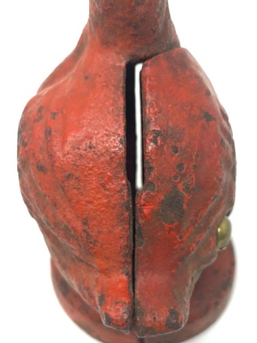 VINTAGE CAST IRON 4 1/4 Inch "RED GOOSE SHOES" COIN BANK - Picture 6 of 10