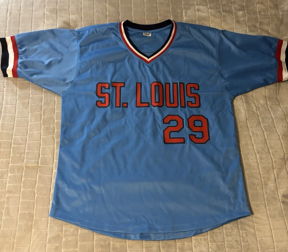 Camiseta deportiva firmada por Vince Coleman de los Cardenales de San Luis (certificado de autenticidad JSA) ROTY 1985 XL personalizada Foto 4 de 4