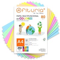 Buntes Papier A4 80G 250 Blatt – Farbiges Bastelpapier, Druckerpapier