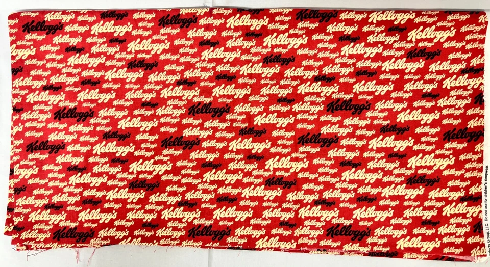 Kelloggs Logo Red/Black/Cream 100% Cotton 2015 Fabric  44" - Image 2 of 4