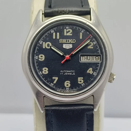 Seiko 5 Automatic 7009-6001 Black Military Dial Day/Date Vintage Men’s Watch ARN