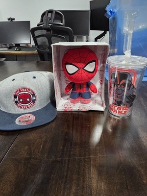 Spiderman Snap back Marvel Collector Corps Exc Funko Hat and Plushie w/ extra!!