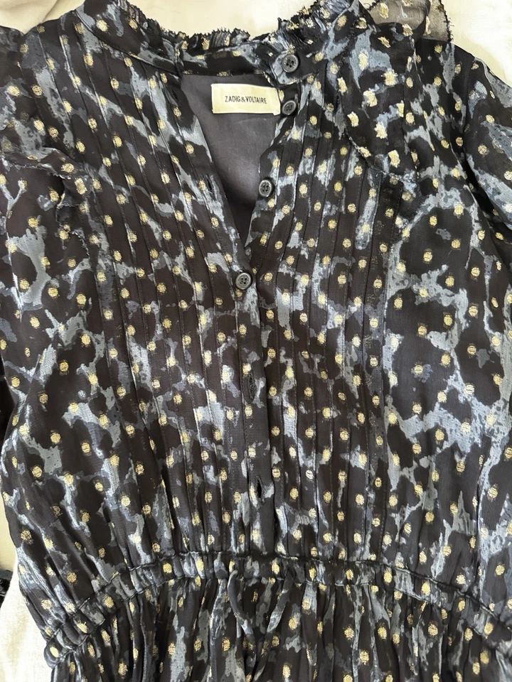 zadig voltaire dress NWOT Black With Gold XS Womens Dress $550 - Image 2 of 4
