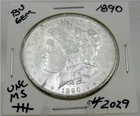 1890 MORGAN SILVER DOLLAR FROM ORIGINAL BANK BAG GEM BU US MINT #2029