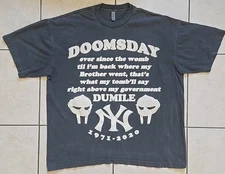 MF Doom Doomsday Rap Memorial Tribute RIP 1971-2020 T-Shirt XL Puffy Lettering