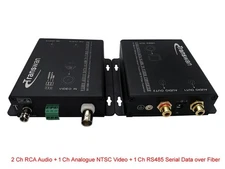 2 Ch RCA Audio & 1 Ch Serial Data &1 Ch NTSC/PAL/SECAM Video to Fiber Converter
