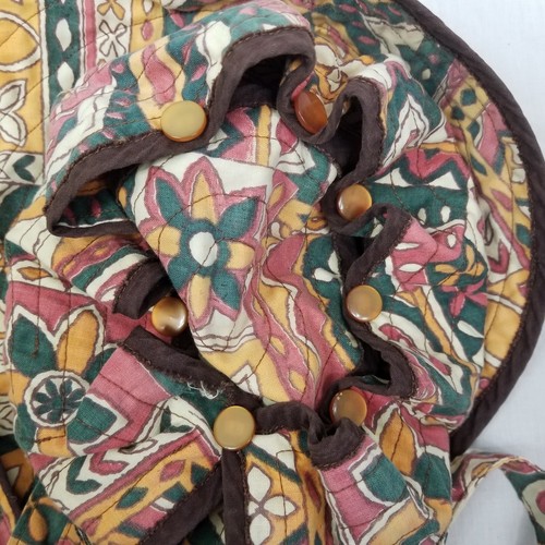 Vintage Hair Bonnet Sun Hat Prairie Pioneer Woman Floral Geometric Pattern - 第 13/13 張圖片