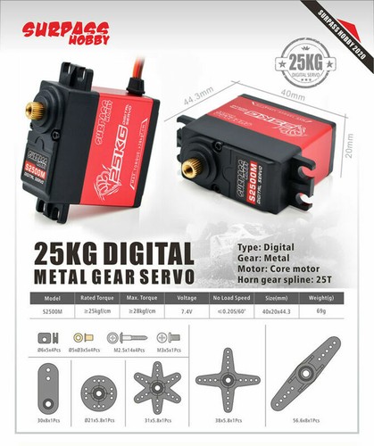 Surpass Hobby Digital Servo 25g 6kg 25kg 30kg 70kg for 1/10 1/8 1/5 RC Car Boat - Picture 29 of 30