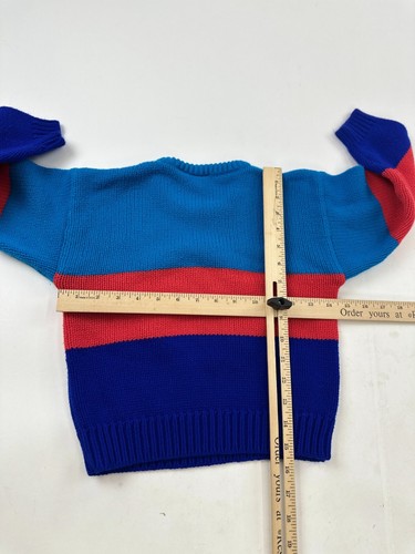 Ocean Pacific Sweater Youth 5T Blue Knit Colorblock Beach Surfboard Embroidered - Picture 6 of 8