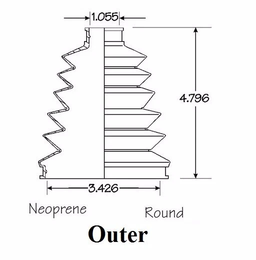 Front Inner & Outer CV Axle Boot Kit For Toyota Sienna 2006-2010 AWD EMPI Boots — 第 4/4 张图片
