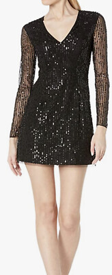All Over Sequin Dresses Long  Sleeve Dress FRENCH CONNECTION Size0 $￼248