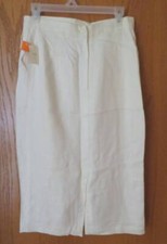 NEW Vtg MICHELLE STUART Executive Focus Cream Pencil SKIRT Sz 14 See Measurement